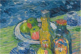 Obraz - Alexej von Jawlensky, Still Life with Bottles and Fruit, reprodukcia (90x60 cm)