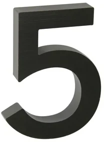 Domové číslo "5", RN.100LV, brúsené, čierna