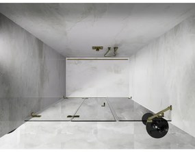 Mexen Lunar-F, skladacie ľavé sprchové dvere 115 cm, číre sklo, zlatý profil, 836S-115-050-50-00-L