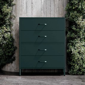 Komoda CARLA, 800 x 1015 x 400 mm, Modern: fľaškovo zelená farba