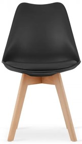 Set troch jedálenských stoličiek MARK - čierne (hnedé nohy) (3ks)