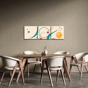 Obraz - Minimalistická farebná ilustrácia (s hodinami) (90x30 cm)