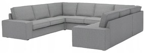 IKEA KIVIK Pohovka v tvare U, 6-miestna, Tibbleby béžová/sivá