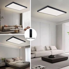 Brilagi-LED Stmievateľné kúpeľňové svietidlo FRAME SMART LED/96W/230V IP44 čierne + diaľkové ovládanie