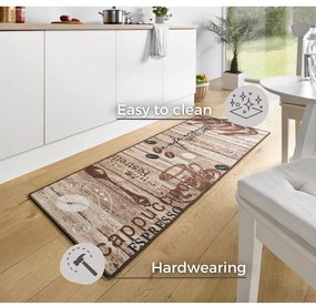 Hnedý kuchynský behúň Hanse Home Delicious Coffee, 67 x 180 cm