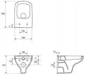 Cersanit COLOUR WC sedátko duroplast / antibakteriálne, biela, K98-0092
