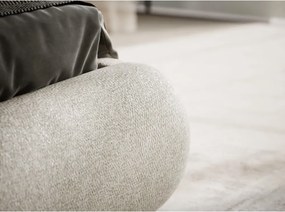 Béžová čalúnená dvojlôžková posteľ s úložným priestorom s roštom 160x200 cm Maumere – Maison de Rêve