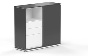 Stredná skriňa Creator 123,2 x 44,5 x 115,5 cm, biela / antracit