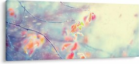 Obraz - Lístky v ľade (120x50 cm)