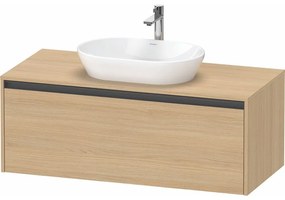 DURAVIT Ketho 2 závesná skrinka pod umývadlo na dosku, 1 zásuvka, 1200 x 550 x 459 mm, dub prírodný, K24887030300000