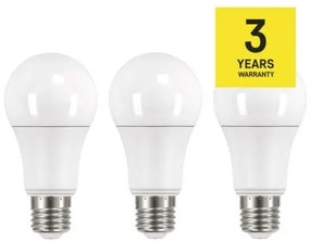 EMOS LED žiarovka, E27, A60, 14W, 1521lm, neutrálna biela, súprava 3ks