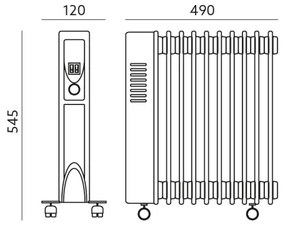 Olejový ohrievač s 11 rebrá YUGO 1000/1500/2500W/230V