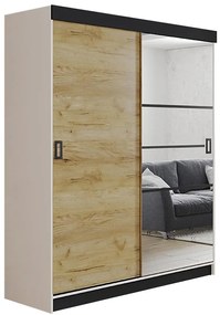 Skriňa Retro 138 6L Biely / Dvierka zlatý craft