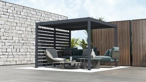 Bočná zástena na bioklimatickú pergolu BestBerg BBP-B1CG / 279,4 × 218 cm / sivá
