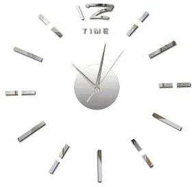 3D Nalepovacie hodiny DIY Clock BIG Time Q70D1, čierne 80-130cm