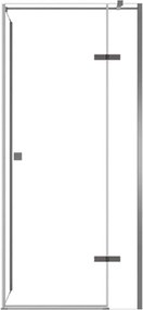 Besco Štvorcový sprchový kút PIXA GUN METAL SQ 90x90, výška 195 cm - bez vaničky BESCO-Orientácia: Ľavá