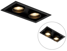 Moderné zapustené bodové svetlo čierne nastaviteľné 2-svetlo - Roof