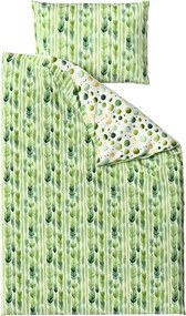 Sada krepových obliečok GREEN TREES POLY zelené + plachta Jersey 180 x 200 cm biele, dvojlôžko