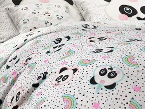 Detské bavlnené obliečky PANDA UNICORN biele Rozmer obliečky: 60 x 70 cm | 140 x 200 cm