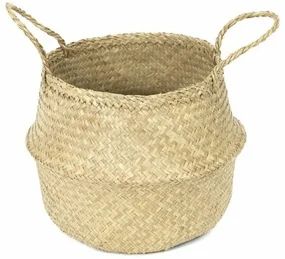Compactor Pletený úložný košík z morskej trávy Belly, 35 x 32 cm, prírodná, M