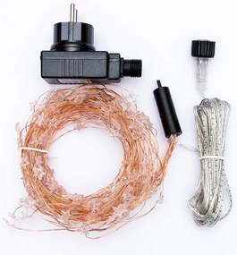 DECOLED LED světelný řetěz, hvězdičky, 12 x 1,5 m, teple bílá, 180 diod