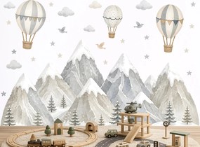 Skaly hory Nordic textilní prelepiteľné nálepky na stenu hárok 75 x 34 cm