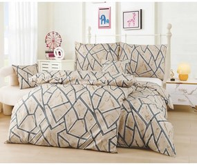 Svetlohnedé 6-dielne obliečky na jednolôžko z mikrosaténu 140x200 cm Marco – My House