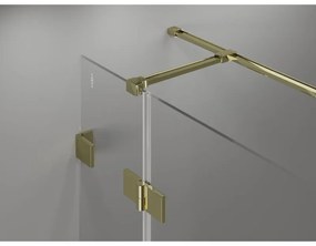 Mexen Lunar T, sklápací sprchový kút ľavý 135 x 70 cm, 8mm číre sklo, zlatý profil, 834T-135-070-50-00-L