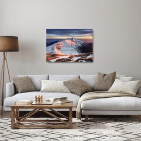 Sklenený obraz - Zimná horská panoráma II. (70x50 cm)