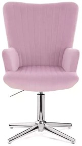 LuxuryForm DESIGN Kreslo AMADEO VELUR na striebornom kríži - levanduľa