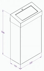 Závesný odpadkový kôš s vekom Stella II, 27 l, matný nerez