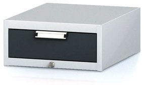 Závesný dielenský box na náradie k pracovným stolom MECHANIC, 1 zásuvka, 480 x 600 x 218 mm, antracitové dvere