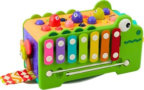 LEAN Toys Interaktívna vzdelávacia kocka krokodíl multifunkčná so zvukmi