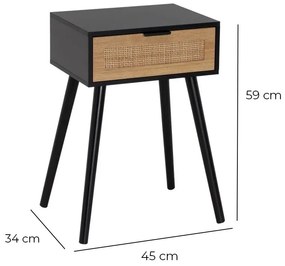 Čierny nočný stolík – Casa Selección