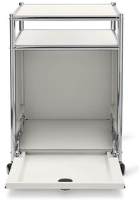 Kovový kontajner na kolieskach »CN3« s výklopnou doskou, biely