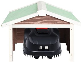 Garáž na robotickú kosačku 72x87x50 cm mokka-biela jedľa