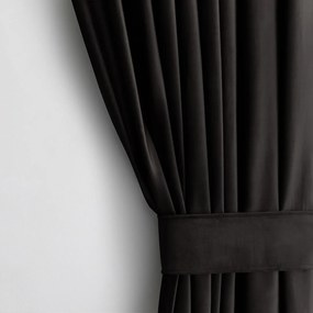 Záves Amelia Home Velvet s priechodkami čierny