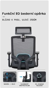 Kancelárska ergonomická stolička Neoseat BRENDA — čierna, nosnosť 150 kg