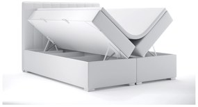 Manželská posteľ Boxspring 140 cm Ranaly (biela ekokoža) (s úložným priestorom). Vlastná spoľahlivá doprava až k Vám domov. 1044307