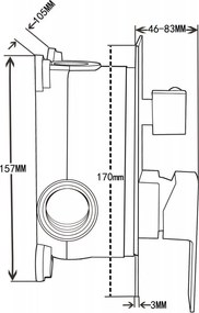 Mexen Uno DR45, podomietková sprchová zostava s dažďovou sprchou + Box, čierna, 71435DR45-70