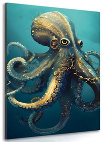 Obraz modro-zlatá chobotnica