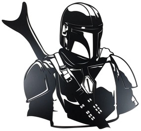 Veselá Stena Drevená nástenná dekorácia Star Wars Mandalorian čierny