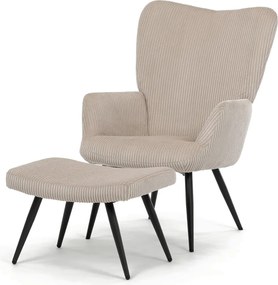 Autronic BONTEC Relaxačné kreslo, modrá, menčestrová látka, AK-L7285 BLUE6 Farba: Béžová