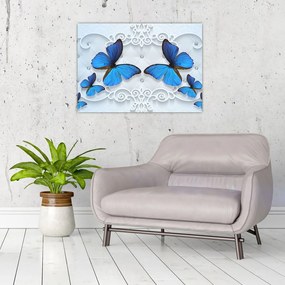 Obraz - Modré motýle (70x50 cm)