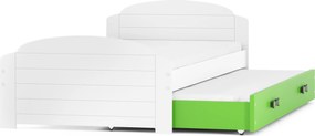 Posteľ s prístelkou LILI 200x90 Biela - Zelená