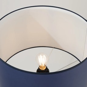 Stojacia lampa Nevia, 1x modré textilné tienidlo, b