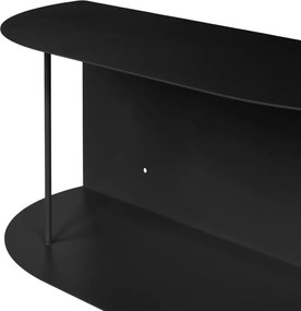 Čierna poschodová kovová polica 80 cm Lina – noo.ma