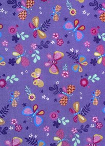 Koberce Breno Metrážny koberec PAPILLON 17, šíře role 400 cm, fialová, viacfarebná