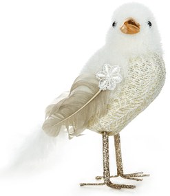 VIANOČNÁ FIGÚRKA BIRD SADA 6KS 15 CM BIELA