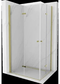 Mexen Lima Duo sprchová kabína, skladacie dvere 90 x 80 cm, transparentnéné, zlatá - 856-090-080-50-00-02